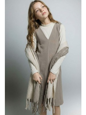 DeFacto 2'li Takım V Yaka Kolsuz Elbise Uzun Kollu Tişört Kız Çocuk G5386A825WN