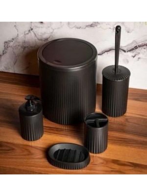 Özbience 5'li Akrilik Yuvarlak Banyo Takımı, Şık ve Kullanışlı Set