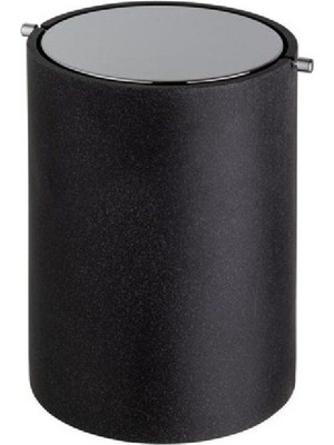 Özbience Şık Siyah/krom Banyo Çöp Kovası 4 L, 252X185X185 mm