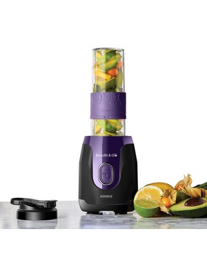 Karaca Blendfit Go Personal Kişisel Smoothie Blender Black Purple 550 W 600 ml Kapasite ile Mor Renkli Kullanım Kolaylığı
