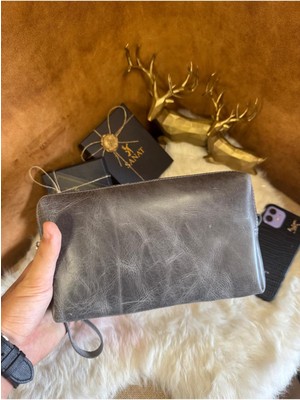 Özbience El Tutma Saplı Erkek Deri Kartlık ve Seyahat Çantası 13,5X21X3,5