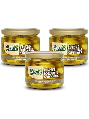 Sosero Peynir Dolgulu Sarı Biber Cam Kavanoz 3 x 290 gr