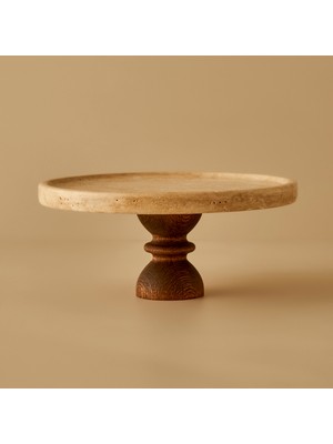 Ephesus Traverten Kek Standı, 25 Cm, Şık ve Doğal Tasarım