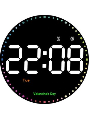 Hpy Pazar 10" LED Yuvarlak Dijital Duvar Saati – Kumandalı