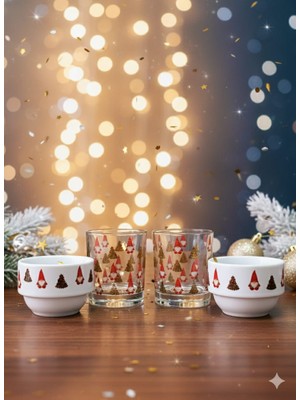 Veracraft Yılbaşı Temalı Sofra Seti - Çerezlik ve Meşrubat Bardağı