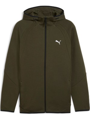 Puma Erkek Yeşil Puma Evostrıpe Fz Hoodie Dk Erkek Yeşil Fermuarlı Hoodie