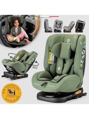 Elele Modenafix 2 360° Dönen I-Size Oto Koltuğu Yeşil Isofix 40-150 cm 0-36 kg 5 Noktalı Emniyet