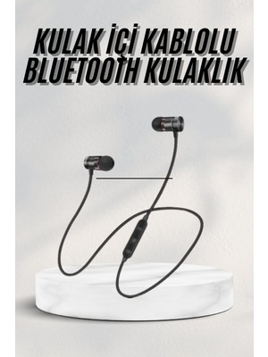 Feifei Sports Mıknatıslı Siyah Bluetooth Kulaklık Kablolu Uzun Pil Ömrü - FEİ6081-3738