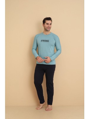 Meynur Moda Erkek Kaliteli Esnek Kumaşlı Pijama Takımı %90 Pamuklu
