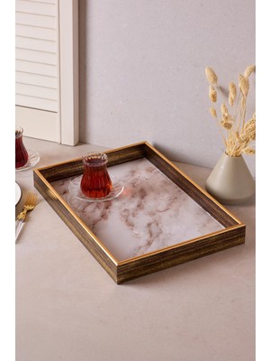 Perotti Turin White Marble Tepsi 28X40 cm