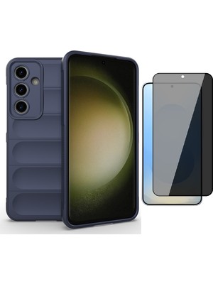 Vendas Samsung Galaxy S25 FE Kılıf Esnek TPU Oyuklu Arka Yüzey Tasarımlı Zore Etnik Silikon Kapak + Hayalet Ekran Koruyucu