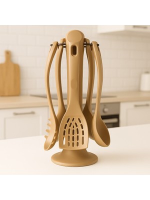 Brillant 6'lı Soğuk Servis Seti – Askılı Sabit Standlı Servis Kaşığı ve Spatula Seti