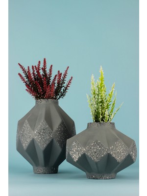 HMY Design Stern 2'li Handmade Dekoratif Seramik Vazo