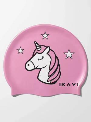 Ikavi Unicorn Baskılı Silikon Bone Pembe Standart Beden Yüzme İçin Konforlu Kullanım
