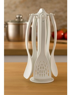 Brillant 6'lı Soğuk Servis Seti – Askılı Sabit Standlı Servis Kaşığı ve Spatula Seti