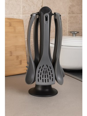 Brillant 6'lı Soğuk Servis Seti – Askılı Sabit Standlı Servis Kaşığı ve Spatula Seti