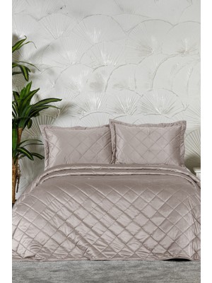 Elart Alice Yatak Örtüsü Çift Kişilik Kadife (240X260 Cm) Taş Rengi