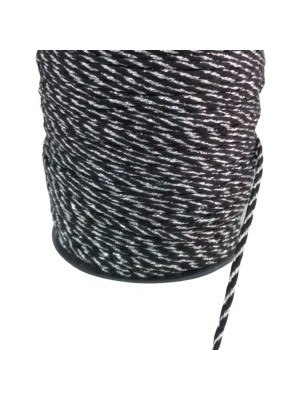 Nuvigo Bileklik İpi, Hediye Paketleme İpi, Şans, Bereket, Aşk, Şifa, Güç 5 Mm Pamuk  5 Metre Siyah