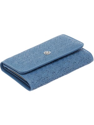Tergan  Mavi Hakiki Deri Kadın Cüzdan - S1CB00005788-I92