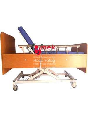 Emek Sağlık Elektrikli 3 Motorlu Ahşap Hasta Karyolası  – Yatak ve Askı Dahil