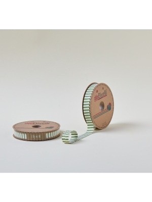 Nuvigo Biye Kalın Çizgili Katlı F12 Yeşil 2 cm 25 Metre %65 Koton %35 Polyester