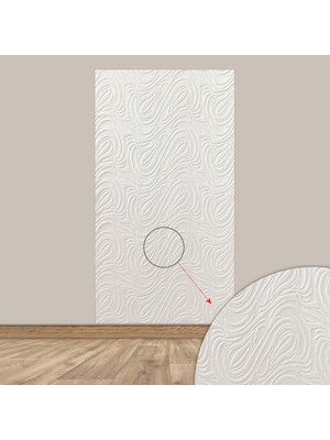 Tink 3D Kendinden Yapışkanlı Akustik Keçe Panel Dalgalı Desenli 52X98 cm 2 Adet(1 M²) Beyaz