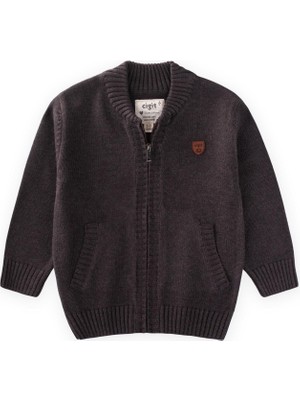 Cigit Triko Cepli Hırka 2-11 Yaş Kahve