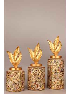 HMY Design Golden Dance Handmade Seramik 3'lü Set Vazo