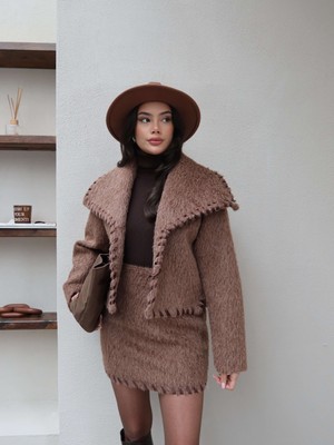 Esra Helvacı Kaşe Etek Ceket Takım