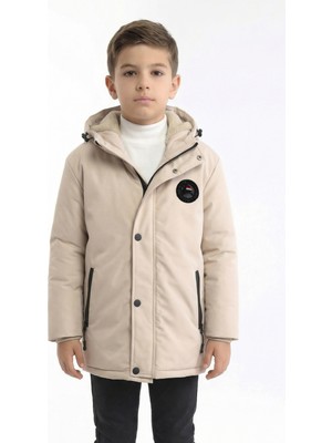 D1fference İçi Kürklü Cepli Kapüşonlu Jel Elyaflı Su ve Rügar Geçirmez Erkek Çocuk Kışlık Mont