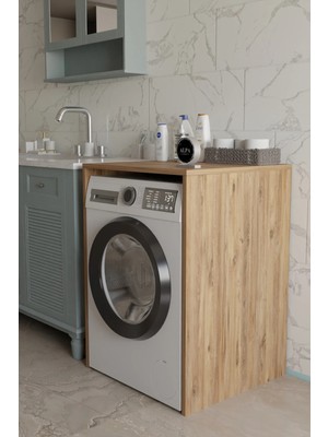 Alpa Ev Mobilya Modern Çamaşır Makinesi Kaplama Dolabı Tezgah Koruyucu Çok Amaçlı Banyo Düzenleyici