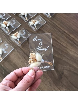 Dikdörtgen Şeklinde Şeffaf Pleksi Detaylı Söz,nişan,kına,nikah,düğün Hediyelik -25ADET