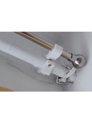 Akaslan Plastik Perde Çubuğu 16MM Tutucu Boru Üzerine Sabitlenmiş 1 2 3 4 Inç