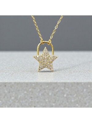 Nova Grup Yıldız Figürlü Kilit 14 Ayar Altın Kolye