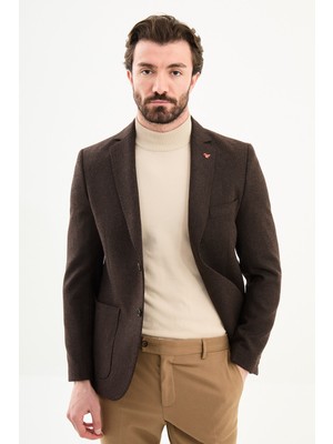 MCR Fitilli Slim Fit Mono Yaka Torba Cep Erkek Ceket