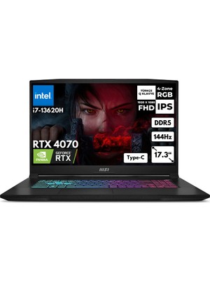 MSI Msı Katana 17 I7-13620H 32-Gbddr5 2 Tbssd RTX4070 (8gb) 17.3" Fhd 144Hz Windows 10 Pro Gaming Laptop B13VGK-1287XTRZG42