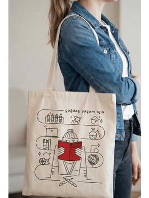 Türkiye Çağdaş Yaşamı Destekleme Vakfı Kanvas Çanta Dikey 36 x 40 cm – Kızın Hayali