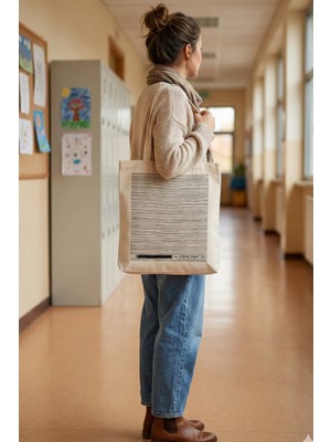 Türkiye Çağdaş Yaşamı Destekleme Vakfı Kanvas Çanta Dikey 36 x 40 - Tek kalem