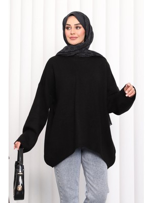 İmaj Butik Siyah Bisiklet Yaka Triko Kazak