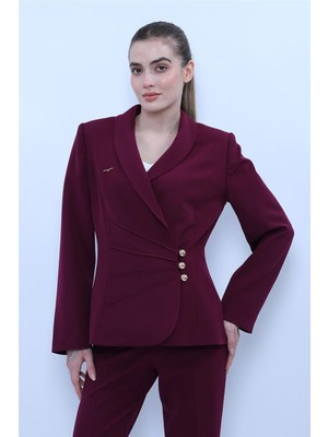 Önder Özsoy Şal Yaka Modelli Ceket-Mürdüm