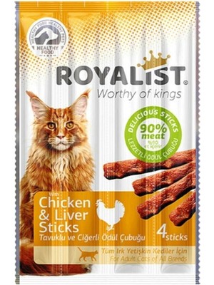 Royalist Cat Tavuklu ve Ciğerli Stıcks Kedi Ödülü 20 gr