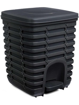 Primanova Palm Pedallı Kare Çöp Kovası 9 Lt - Antrasit Gri