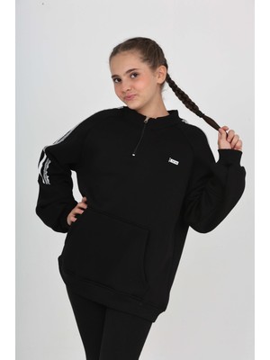 Toontoy Kız Çocuk Kol Dantel Şeritli Sweatshırt