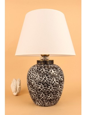 HMY Design Rapide Handmade Seramik Abajur Siyah Beyaz