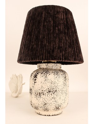 HMY Design Limaces Handmade Seramik Abajur Krem-Kahve