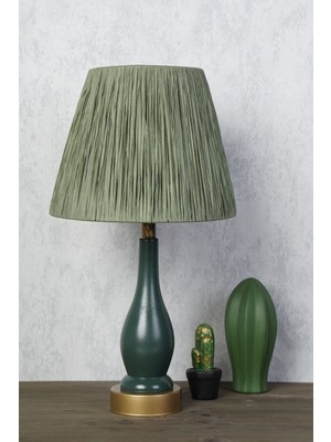 HMY Design Pimenter Handmade Ahşap Abajur Haki Yeşil