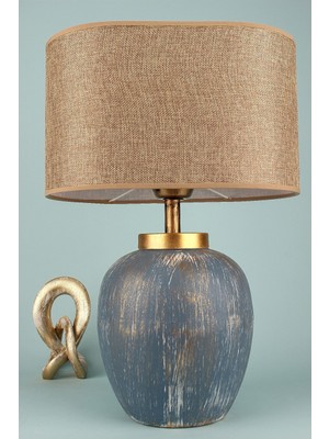 HMY Design Bleu Seramik Abajur Mavi Kahve
