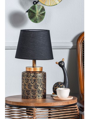 HMY Design Grande Seramik Abajur Siyah Gold