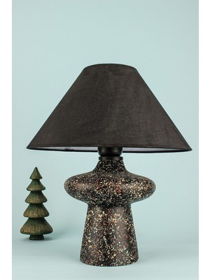 HMY Design Sesame Handmade Seramik Abajur Siyah