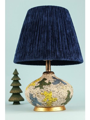 HMY Design Mondo Potele Handmade Seramik Abajur Lacivert